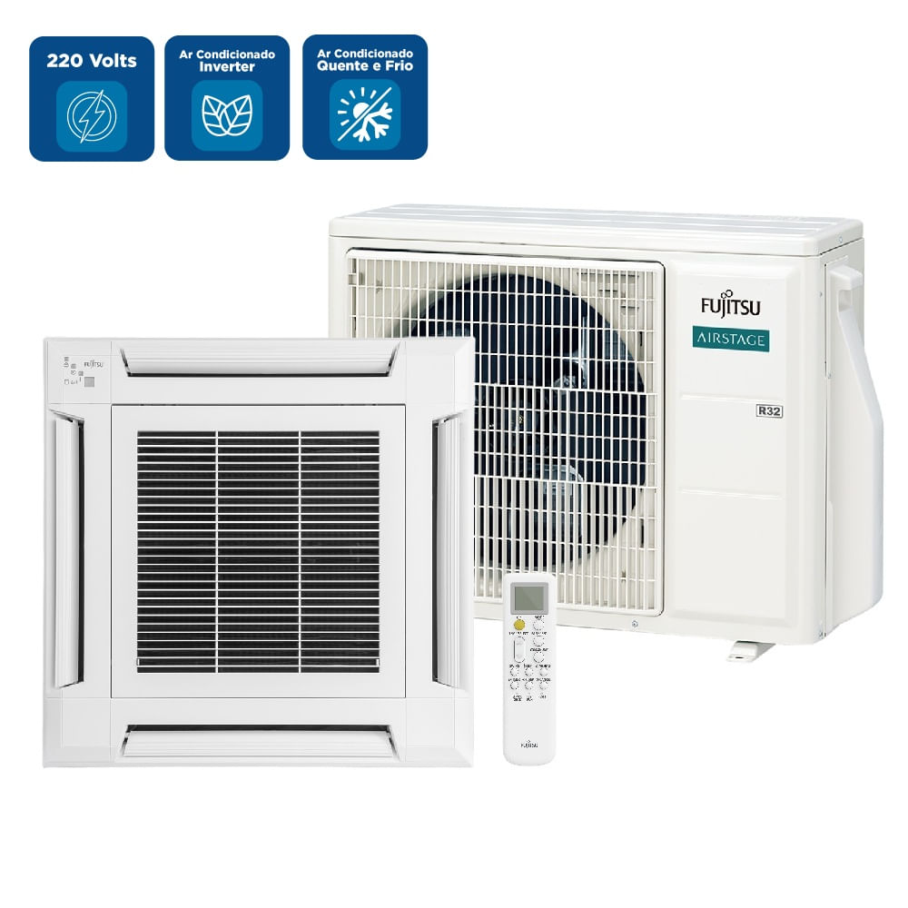 Ar Condicionado Split Cassete Inverter Fujitsu Airstage Premium 18000 BTU/h Quente e Frio Monofásico AUBH18KVBA - 220 Volts - Imagem 2